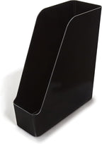 TRU RED Plastic Magazine File, Black, 2‑Pack – Vertical Desktop Organizer for Magazines, Folders & Office Documents