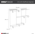 ClosetMaid ShelfTrack Wire Closet Organizer System, Adjustable from 4 to 6 Ft., With Shelves, Clothes Rods, Hardware, Durable Steel, White