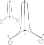 2 Pack Silver Plate Stands for Display 8 Inch， Photo Holder Stand for Picture Frame, Decorative Plates, Book, Photo, Collectibles