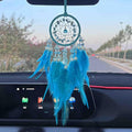 Dream Catcher for Rearview Mirror, Car Hanging Accessory, Lucky Charm Ornament Pendant Interior Decor (Blue)