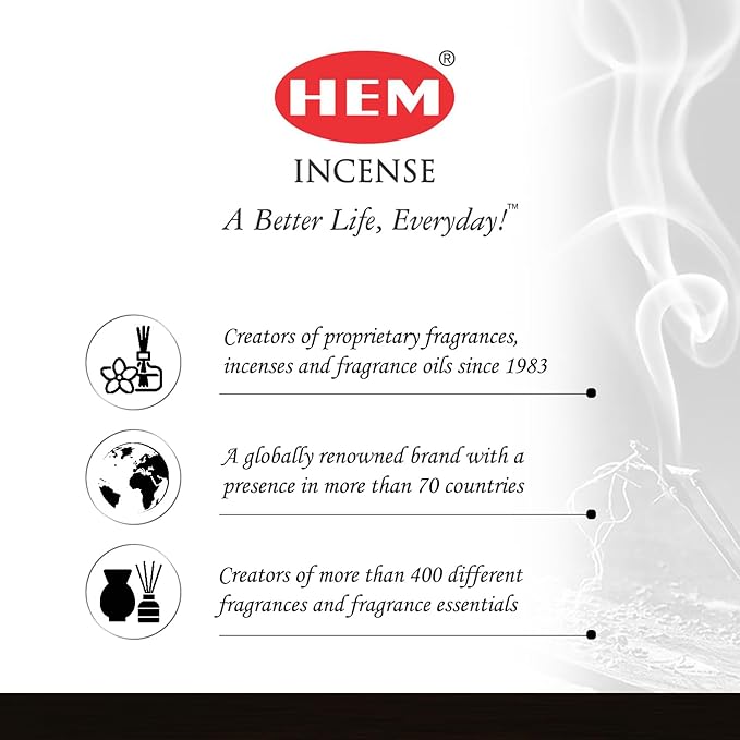 Hem Black Magic Incense Sticks (120 Sticks, 6 Boxes Inside) - 9 Inches Long, 20g per Box - Perfect for Meditation, Rituals & Cleansing