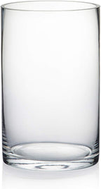 WGV Cylinder Vase, Diameter 5", Height 8", Clear Glass Floral Planter Container, Floating Candle Holder for Wedding Party Event Home Office Decor, 1 Piece