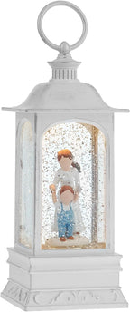 Mom and Son Gifts, Christmas Snow Globe Gifts for Mother and Daughter, 6H Timer, Baptism New Parents Gifts for Couples Christmas Snow Globe LanternDecorations for Mom, Loving Family, Grandmother