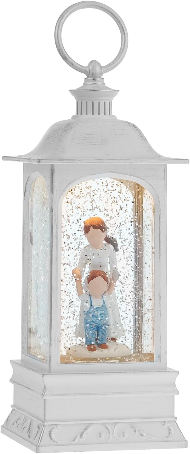 Mom and Son Gifts, Christmas Snow Globe Gifts for Mother and Daughter, 6H Timer, Baptism New Parents Gifts for Couples Christmas Snow Globe LanternDecorations for Mom, Loving Family, Grandmother