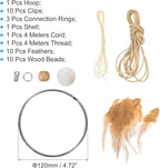 PATIKIL DIY Dream Catcher Kit, Beige, 120mm / 4.7 inches, Boho Style, Easy Assembly, Adults