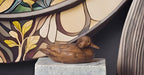 Hymmah Wooden Texture Duck Home Decor Statue Rustic Home Decorations for Living Room, Boho Sculpture Resin Animal Collectible Figurines for Indoor Decor
