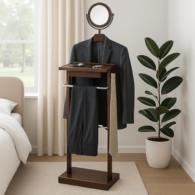 Ergode Valet Stand: Compact Organizer for Clothing & Accessories (Matte Grey)
