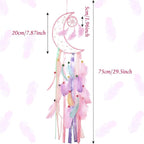 Jetec 3 Pcs Dream Catcher Moon Sun Star Design Handmade Traditional Design Craft Ornament Wall Art Hanging Home Decoration Bedroom Wedding(Pastel Color)