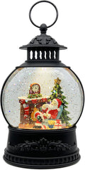 AOMIL Christmas Snow Globe Lantern with Music & Timer - USB/Battery Operated LED Glittering Globe, Snow Globe Decor for Home Holiday (Santa Claus)