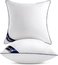 Siluvia 28"x28" Pillow Insert Set of 2 Square Throw 28 Pillows with 100% Cotton Cover for Sofa, Couch, and Bed - White