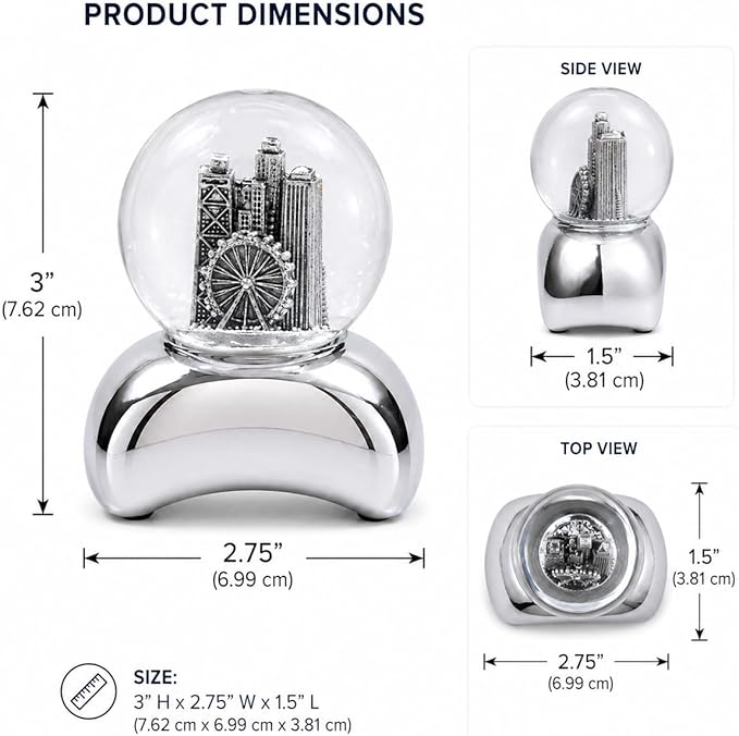 Chicago Cloud Gate 'The Bean' Snow Globe Souvenir by Butt Bat