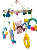 Colorful Hanging Mobile Decor with Soft Teddy, Rattles & Teething Rings – Decorative Hanging Ornament