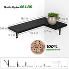 NATURE'S SOURCE Corner Floating Shelves, Corner Shelf Wall Mounted, Shelves for Room Wall, Home Decor Living Room Bedroom Office Kitchen Bathroom- Gothic Style (Black, Set of 3)