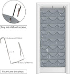 Dofilachy Hat Rack - Hat Organizer - Hat Racks for Baseball Caps, Visible Hat Holder - Baseball Rack for Wall Door with 3 Hooks, 24 Deep Pockets