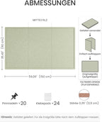 Fluxynara Large Bulletin Board, 59" x 35.4" Cork Board Alternative with 24 Safe Removable Adhesive Tabs, Foldable Felt Pin Board for Home Office, Classroom, Bedroom,Entryway for Walls—Sage