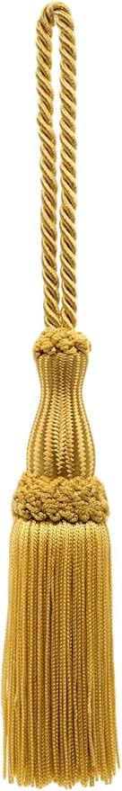 DÉCOPRO Beautiful Gold Chainette Key Tassel 5 inch Tassel Length 5 Inch Loop Color: Gold - C4