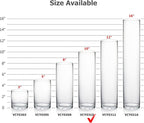 WGVI Quality Thick Weighted Clear Cylinder Glass Vases, 3" W x 10" H, Flower Bud Vase Skinny Narrow Floral Bouquet Container for Wedding Centerpieces Tabletop Pen Brush Holder, 1 Piece