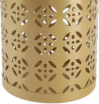 Zerodis Large Round Hollow Design Metal Umbrella Holder, Stylish Gold Finish Steel Umbrella Stand for Entryway, Home Office, and Outdoor Use (S)