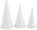 Mud Pie White Velvet Tree Sitters; Small 10" x 4" Dia | Large 12" x 5" Dia | Large 14" x 5 1/2" Dia