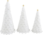 Mud Pie White Velvet Tree Sitters; Small 10" x 4" Dia | Large 12" x 5" Dia | Large 14" x 5 1/2" Dia