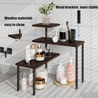 Countertop Organizer Organization 3 Tier Kitchen Corner Shelves Adjustable Spice Storage Rack for Bathroom Coffee Area Over Sink (Black Oak)