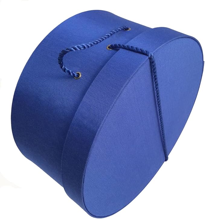 Sarah's Hat Boxes Classic Royal Hat Box – 8.75" x 4.5" (Dia. x Ht.) Handmade in USA – Odorless Non-Toxic Adhesive, Cording Handle – Premium Storage for Hats & Accessories