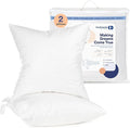Continental Bedding Throw Pillow Inserts - 16x16, Set of 2, 80% White Goose Down & 20% Feather Fill - Soft Decorative Euro Pillows for Couch, Bed, Sofa & Living Room - Luxurious Comfort & Support