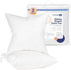 Continental Bedding Throw Pillow Inserts - 22x22, Set of 2, 80% White Goose Down & 20% Feather Fill - Soft Decorative Euro Pillows for Couch, Bed, Sofa & Living Room - Luxurious Comfort & Support