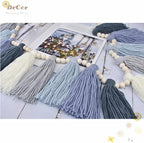 DrCor Dusty Blue Tassel Garland – Boho Classroom Decor for Bulletin Board, Teacher Classroom, Nursery, Kids Room, Back to School, Baby Shower & Birthday Decorations