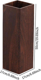 Umbrella Storage Bucket Wooden Umbrella Holder Umbrella Stand Household for Shopping Mall, Dark Wood Color