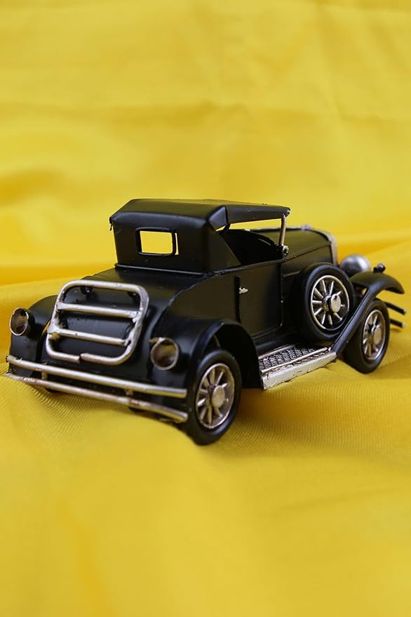 Nostalgic Decorative Metal Car - Vintage Style Model Car for Home and Office Display - Black - Colored