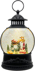AOMIL Christmas Snow Globe Lantern with Music & Timer - USB/Battery Operated LED Glittering Globe, Snow Globe Decor for Home Holiday (Reindeer)
