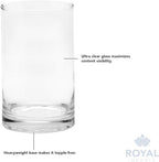 Royal Imports Flower Glass Vase Decorative Centerpiece for Home or Wedding - Cylinder Shape (8" Wide x 8" Tall, Clear)