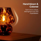 Dawnwake Mushroom Lamp Small Lamp Table Lamp for Bedroom, Desk Bedside Lamps for Living Room,Mushroom Decor Cute Mini Modern Mid Century Lamps for Night Stands,Aesthetic Home Decor (Flame Black)