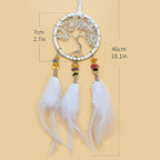 Car Mirror Decor Hanging Dream Catchers for Cars, Small Tree of Life Dream Catcher White Dreamcatchers for Car Ornament