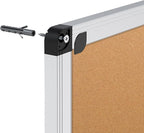 VIZ-PRO Cork Notice Board, 48 X 24 Inches, 3 Pack, Silver Aluminium Frame