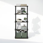 Furinno Turn-N-Tube Book Shelf, 5-Tier Bookshelf, Bookcase with Multipurpose Compact Display Rack, 11.6 x 23.6 x 57.4, for Living Room, Bedroom, Home Office, Espresso/Black