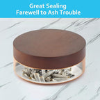 Cute Ashtrays for Cigarettes Outdoor Patio Ash Tray with Lid FriyGardcn Wooden Ashtray with a Stainless Steel Portable Decorative Ash Tray for Home,Office,Indoor,Parties