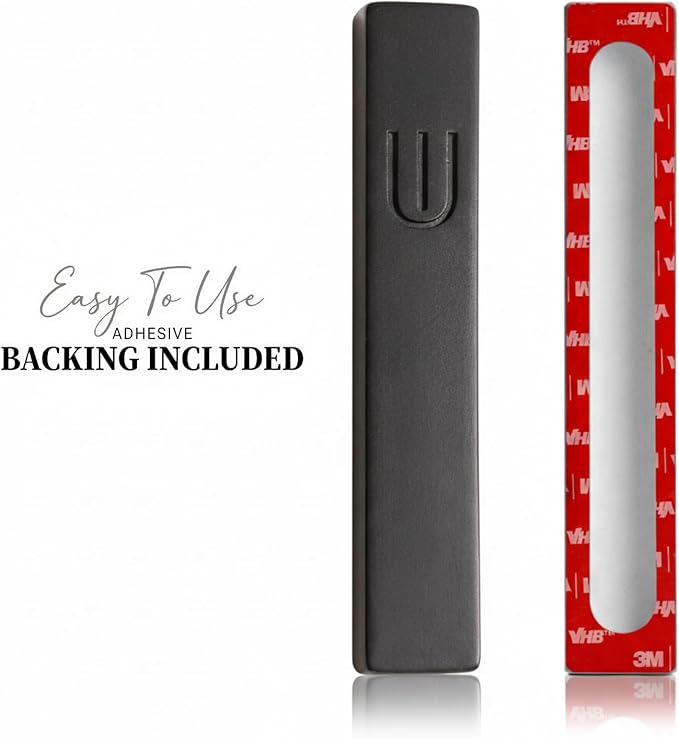 SURI Mezuzah for Door with Scroll – 6 Inch Modern Mezuzah Case with Non Kosher Scroll Included, Fits up to 5” Scroll, Easy Adhesive Installation, Gift Box Included