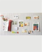 24 x 16 inches Large Bulletin Board, Decorative Felt Pin Board, 0.35“ Thick Foldable Photo Display Board with Self-Adhesive Tape, Vision Board for School Home Kitchen Office Walls - Beige
