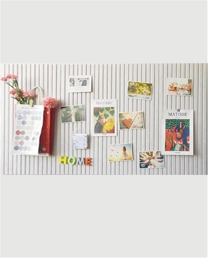 24 x 16 inches Large Bulletin Board, Decorative Felt Pin Board, 0.35“ Thick Foldable Photo Display Board with Self-Adhesive Tape, Vision Board for School Home Kitchen Office Walls - Beige