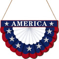 4th of July Wreath Patriotic Decorations Patriotic Wreaths for Front Door Hanging Sign Wooden 4th of July Decorations for Front Door Decorations Memorial Day Fourth of July Porch Wall Home Decor