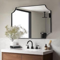 ANDY STAR 30x40 Inch Bathroom Mirror, Black Bathroom Mirror for Over Sink, Unique Rectangle Wall Mirror, Matte Black Framed Rectangular Mirror with Scalloped Edges, Ideal for Home Decor