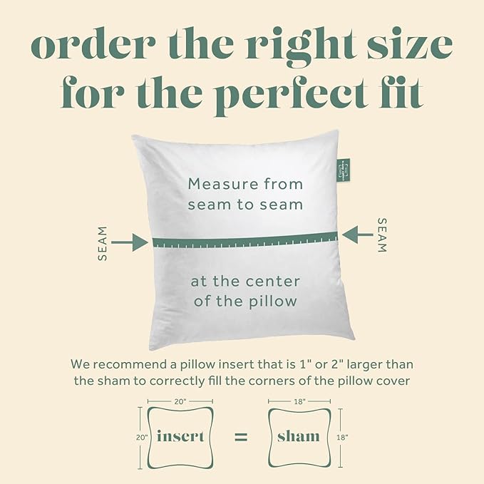 ComfyDown Decorative Throw Pillow Insert, Down and Feather Fill, 100% Cotton Cover, 233 Thread Count - Made in USA (16" X 20")