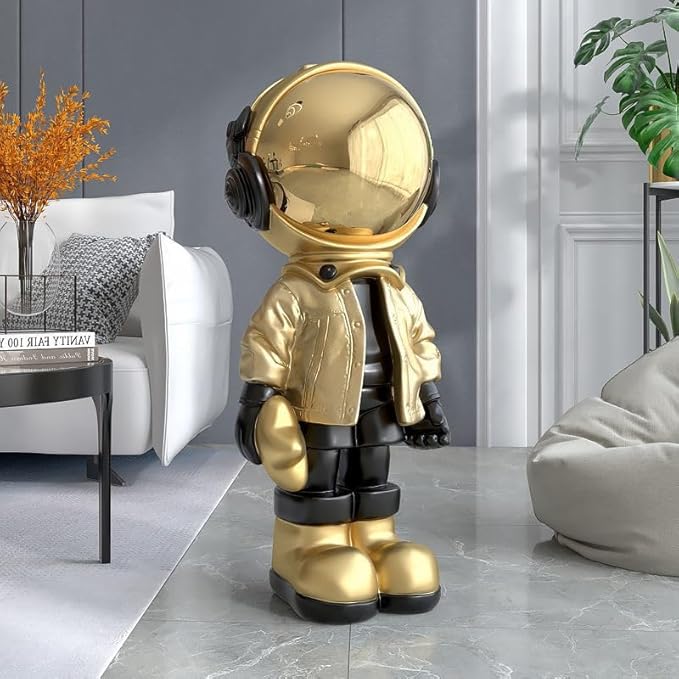 Astronaut Sculpture, Large Spaceman Statue for Home Decor, Living Room, Office, Bedroom, and Retail Spaces, Unique Space-Themed Home Accent.