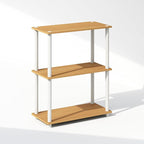 Furinno Turn-N-Tube Book Shelf, 3-Tier Bookshelf, Bookcase with Multipurpose Compact Display Rack, 11.6 x 23.6 x 29.6, for Living Room, Bedroom, Home Office, Beech