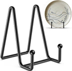 Hoewina 4.5 Inch Plate Stands for Display - Metal Frame holder stand Picture, Decorative for Book and Platter, Tabletop Art, Photo Easel (3 Packs)