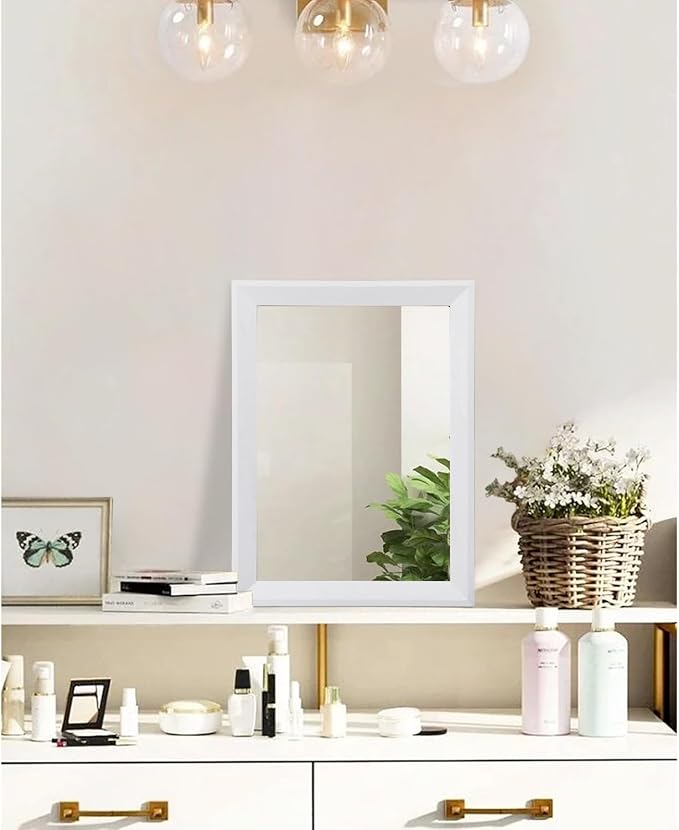 AAZZKANG Rectangular Wall Mirror Decorative Wood Framed Mirrors for Farmhouse Bedroom Bathroom Living Room Entryway Hanging Home Decor Small