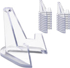Bonsicoky 20 Pack Mini Clear Acrylic Easel Display Stands - Durable Display Holders for Coins, Card, Medals, and Collectibles - 1.4 Inch Tall