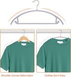 OIKA Heavy Duty Hangers 50 Pack - No Shoulder Bump Plastic Hangers for Sweaters, Coats & Clothes, 11 lbs Weight Capacity, Non-Slip, 17.8 Inch- Grey
